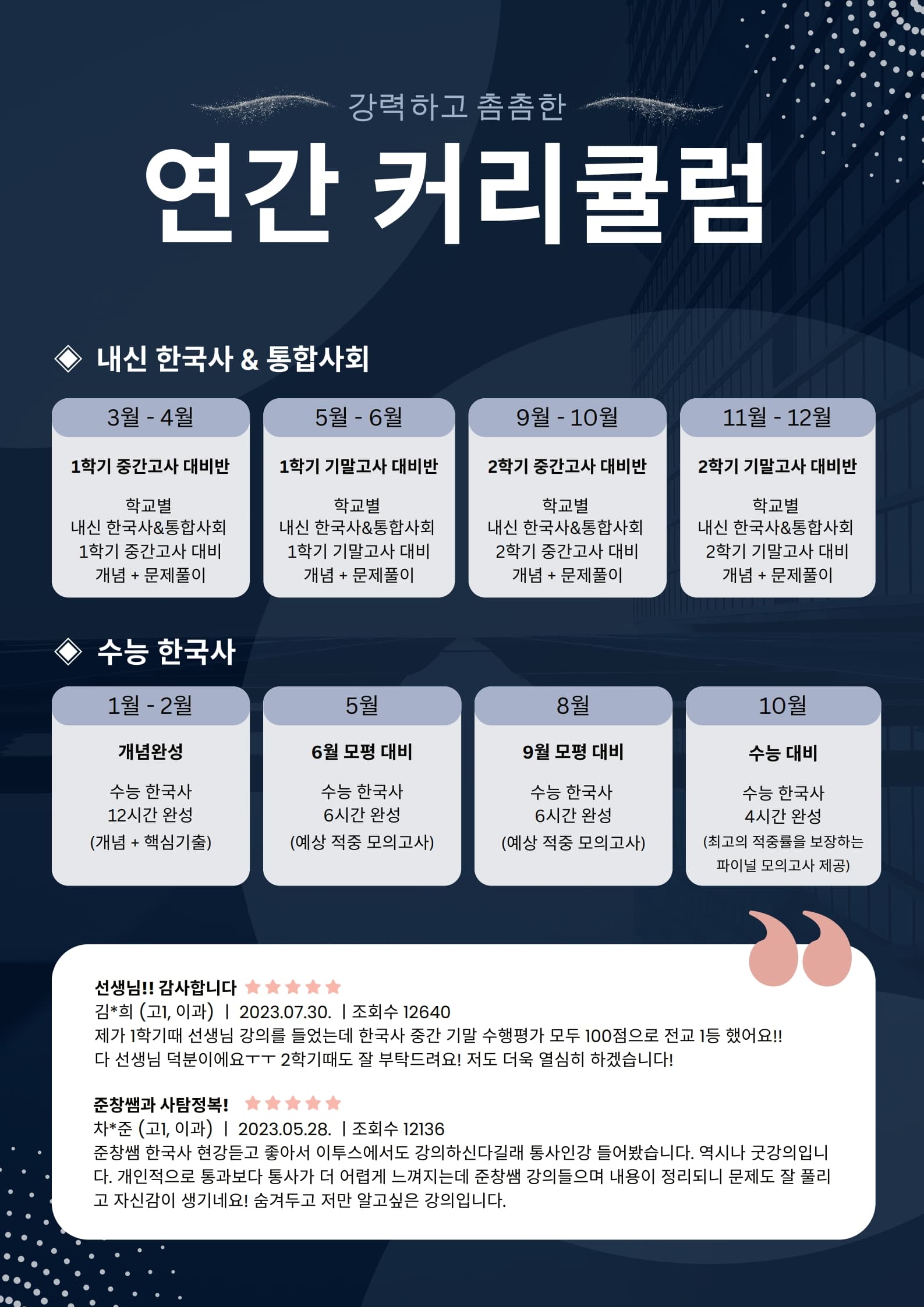 강력하고 촘촘한 연간 커리큘럼